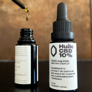 Photo bouteille huile cbd 10% spectre complet